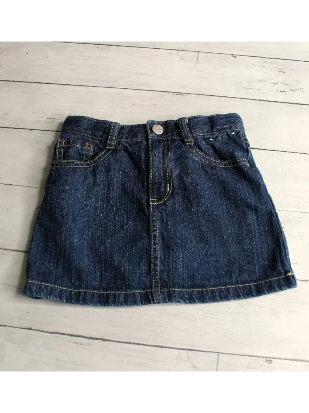 Gymboree Girl's Denim Blue Jean Skirt Skort Size 4 Purrfectly Fabulous Cat